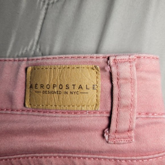 Aeropostale Pink High-Waisted Denim Shorts - Picture 3 of 7